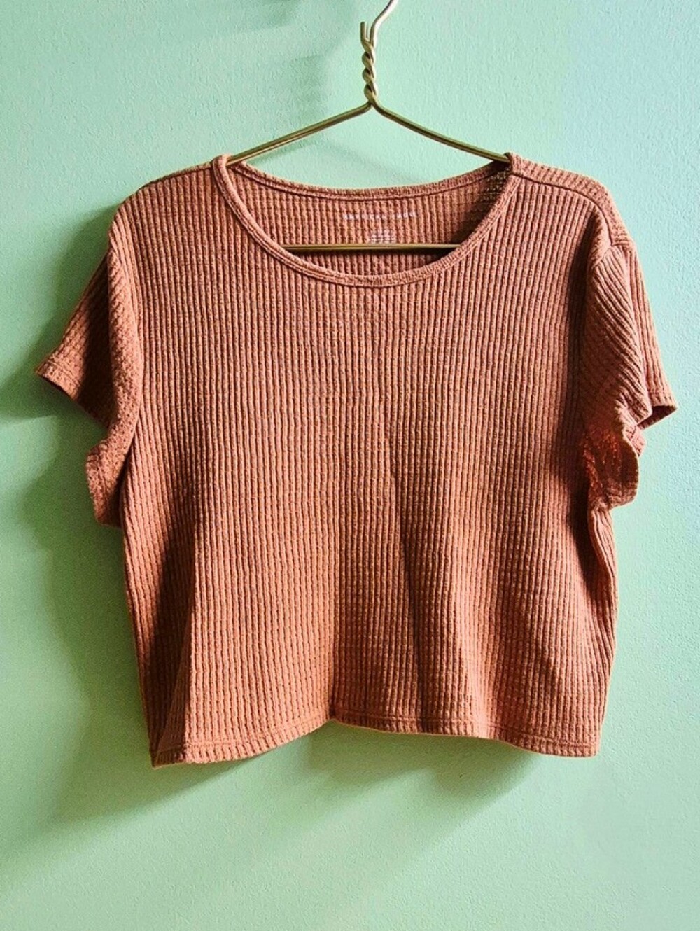 Waffle Knit American Eagle Top